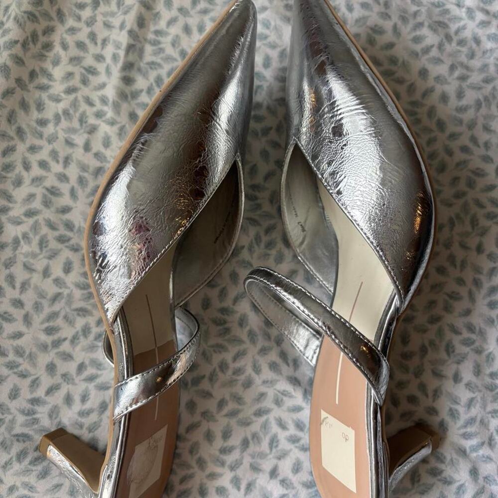 Dolce vita silver metallic pointed kitten heels - Picture 4 of 5